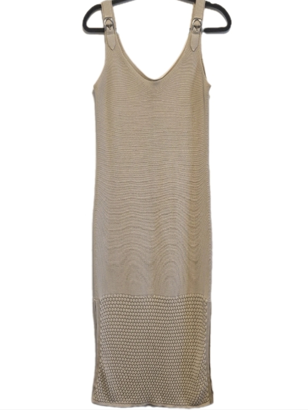 RAG & BONE Georgia Dress Beige Knit Maxi Dress Sleeveless Slits NWT $398 Sz S - Picture 4 of 16